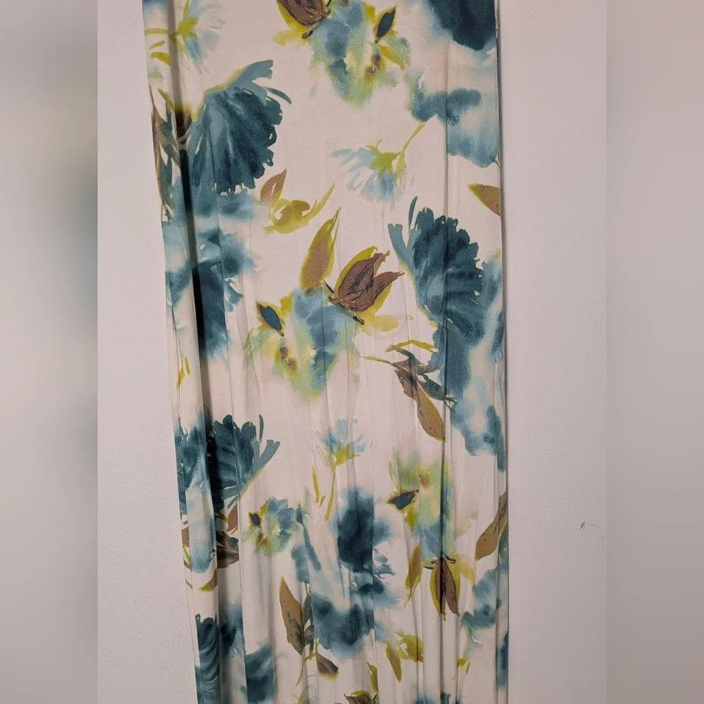 Tommy Bahama Weekend Escape Print Stretchy Maxi Skirt Size M Watercolor White